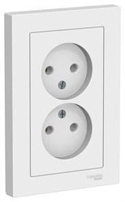 ATLASDESIGN РОЗЕТКА двойная без заземления, 16А, в сборе, ЛОТОС ATN001320