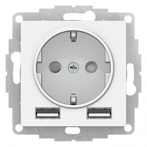 ATLASDESIGN РОЗЕТКА 16А c 2 USB A+A, 5В/2,4А, 2х5В/1,2А, механизм, ЛОТОС ATN001330