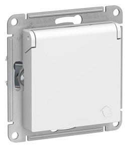 ATLASDESIGN РОЗЕТКА с заземлением со шторками с крышкой, 16А, IP20, механизм, ЛОТОС ATN001346