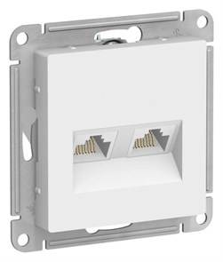 ATLASDESIGN РОЗЕТКА двойная компьютерная RJ45+RJ45 кат. 5e, механизм, ЛОТОС ATN001385