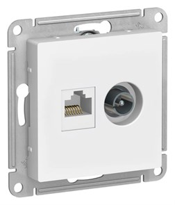ATLASDESIGN РОЗЕТКА двойная ТВ + компьютерная RJ45 кат. 5e, механизм, ЛОТОС ATN001389
