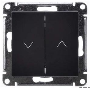 ATLASDESIGN 2-клавишный ВЫКЛЮЧАТЕЛЬ ДЛЯ ЖАЛЮЗИ, сх.4, 10А, механизм, БАЗАЛЬТ ATN001419