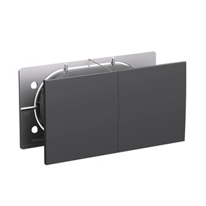 ATLASDESIGN РОЗЕТКА двойная с заземлением со шторками со сдвижными крышками, 16А, в сборе, БАЗАЛЬТ ATN001428