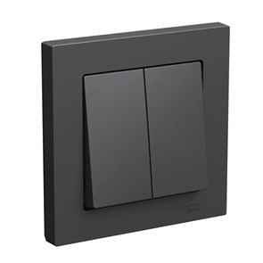 ATLASDESIGN 2-клавишный ВЫКЛЮЧАТЕЛЬ, сх.5, 10АХ, в сборе, БАЗАЛЬТ ATN001452