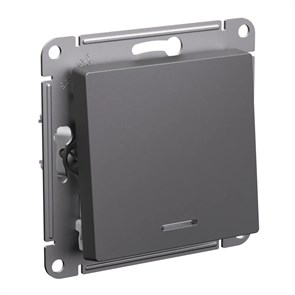 ATLASDESIGN 1-клавишный ПЕРЕКЛЮЧАТЕЛЬ с подсветкой, сх.6а, 10АХ, механизм, БАЗАЛЬТ ATN001463