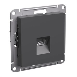 ATLASDESIGN РОЗЕТКА компьютерная RJ45 кат. 6A, механизм, БАЗАЛЬТ ATN001486