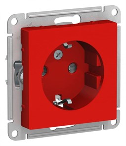 ATLASDESIGN РОЗЕТКА с заземлением со шторками, 16А, механизм, КРАСНЫЙ ATN002045