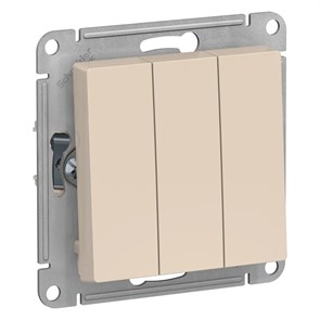 ATLASDESIGN 3-клавишный ВЫКЛЮЧАТЕЛЬ, сх.1+1+1, 10АХ, механизм, БЕЖЕВЫЙ ATN000231