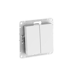 ATLASDESIGN AQUA 2-клавишный ВЫКЛЮЧАТЕЛЬ, IP44, сх.5, 10АХ, мех., быстрозажим. клем., БЕЛЫЙ ATN440151S