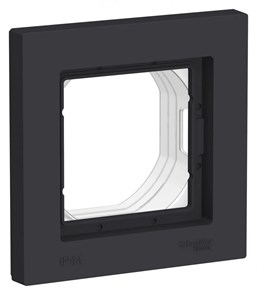 ATLASDESIGN AQUA 1-постовая РАМКА, IP44, КАРБОН ATN441001
