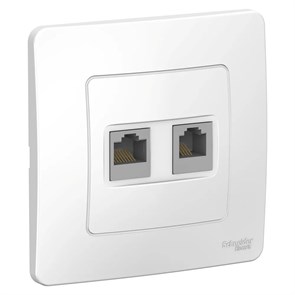 BLANCA С/У РОЗЕТКА двойная: комп.RJ45, кат.5E + телефон. RJ11, БЕЛЫЙ BLNIS045111