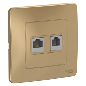 BLANCA С/У РОЗЕТКА двойная: комп.RJ45, кат.5E + телефон. RJ11, ТИТАН BLNIS045114
