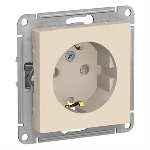 ATLASDESIGN РОЗЕТКА с заземлением со шторками, 16А, механизм, БЕЖЕВЫЙ ATN000245
