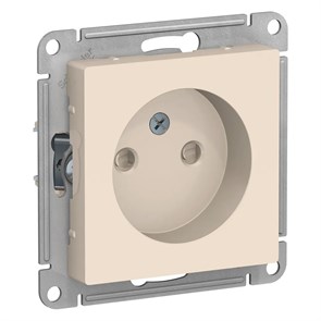 ATLASDESIGN РОЗЕТКА без заземления со шторками, 16А, механизм, БЕЖЕВЫЙ ATN000249