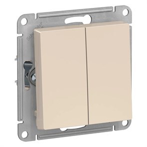 ATLASDESIGN 2-клавишный ВЫКЛЮЧАТЕЛЬ, сх.5, 10АХ, механизм, БЕЖЕВЫЙ ATN000251