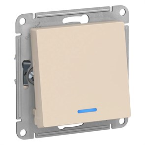 ATLASDESIGN 1-клавишный ПЕРЕКЛЮЧАТЕЛЬ с подсветкой, сх.6а, 10АХ, механизм, БЕЖЕВЫЙ ATN000263