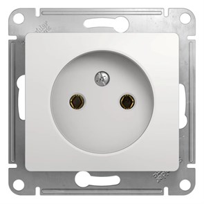 GLOSSA РОЗЕТКА без заземления без шторок, 16А, механизм, БЕЛЫЙ GSL000141
