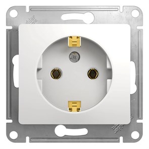 GLOSSA РОЗЕТКА с заземлением без шторок, 16А, механизм, БЕЛЫЙ GSL000143
