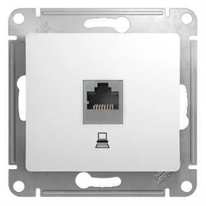 GLOSSA РОЗЕТКА компьютерная RJ45 кат. 5e, механизм, БЕЛЫЙ GSL000181K