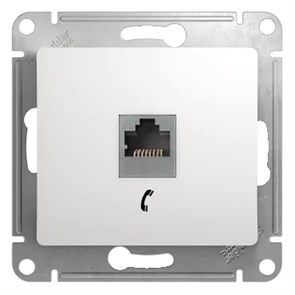 GLOSSA РОЗЕТКА телефонная RJ11, механизм, БЕЛЫЙ GSL000181T