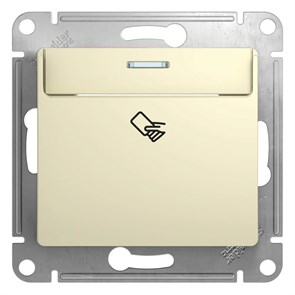 GLOSSA ВЫКЛЮЧАТЕЛЬ карточный с подсветкой, 10А, без задержки отключения, механизм, БЕЖЕВЫЙ GSL000269