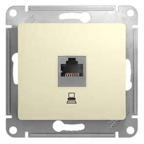 GLOSSA РОЗЕТКА компьютерная RJ45 кат. 5e, механизм, БЕЖЕВЫЙ GSL000281K