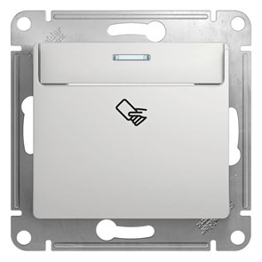 GLOSSA ВЫКЛЮЧАТЕЛЬ карточный с подсветкой, 10А, без задержки отключения, механизм, АЛЮМИНИЙ GSL000369