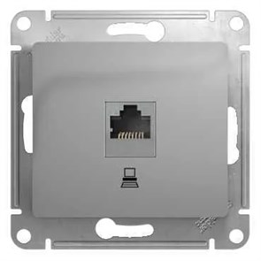 GLOSSA РОЗЕТКА компьютерная RJ45 кат. 5e, механизм, АЛЮМИНИЙ GSL000381K