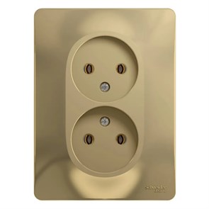 GLOSSA РОЗЕТКА двойная без заземления, 16А, в сборе, ТИТАН GSL000420