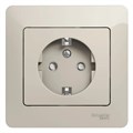 GLOSSA РОЗЕТКА с заземлением со шторками, 16А, в сборе, МОЛОЧНЫЙ GSL000944 - фото 10339
