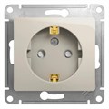 GLOSSA РОЗЕТКА с заземлением со шторками, 16А, механизм, МОЛОЧНЫЙ GSL000945 - фото 10344