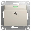 GLOSSA ВЫКЛЮЧАТЕЛЬ карточный с подсветкой, 10А, без задержки отключения, механизм, МОЛОЧНЫЙ GSL000969 - фото 10384