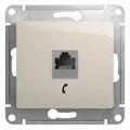 GLOSSA РОЗЕТКА телефонная RJ11, механизм, МОЛОЧНЫЙ GSL000981T - фото 10394