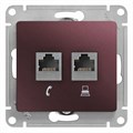 РОЗЕТКА 2-я RJ11+RJ45,кат.5E,БАКЛАЖАН GSL001185 - фото 10563