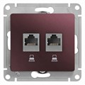 GLOSSA РОЗЕТКА двойная компьютерная RJ45+RJ45, кат.5Е, механизм, БАКЛАЖАНОВЫЙ GSL001185KK - фото 10566