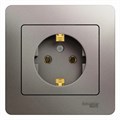 GLOSSA РОЗЕТКА с заземлением без шторок, 16А, в сборе, ПЛАТИНА GSL001242 - фото 10705