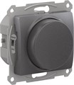 GLOSSA СВЕТОРЕГУЛЯТОР (диммер) поворотно-нажимной, LED, RC, 400Вт, механизм, ГРАФИТ GSL001323 - фото 10898