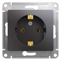GLOSSA РОЗЕТКА с заземлением без шторок, 16А, механизм, ГРАФИТ GSL001343 - фото 10944