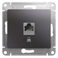 GLOSSA РОЗЕТКА компьютерная RJ45 кат. 5e, механизм, ГРАФИТ GSL001381K - фото 11001