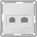 W59 РОЗЕТКА двойная компьютерная RJ45+RJ45 кат. 5e, механизм, БЕЛЫЙ RSI-251KK5E-1-86 - фото 11600