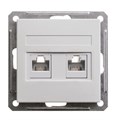 W59 РОЗЕТКА двойная RJ11+RJ45 кат.5e, механизм, БЕЛЫЙ RSI-251TK5E-1-86 - фото 11611