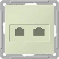 W59 РОЗЕТКА двойная RJ11+RJ45 кат.5e, механизм, СЛОНОВАЯ КОСТЬ RSI-251TK5E-2-86 - фото 11615