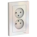 ATLASDESIGN РОЗЕТКА двойная без заземления, 16А, в сборе, ЖЕМЧУГ ATN000420 - фото 1182