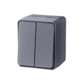 ATLASDESIGN PROFI IP54 О/У 2-клавишный ВЫКЛЮЧАТЕЛЬ, сх.5, 10АХ, АНТРАЦИТ ATN544051 - фото 11989
