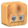 BLANCA О/У РОЗЕТКА двойная: комп.RJ45, кат.5E + телеф. RJ11, ИЗОЛ.ПЛ.,ЯСЕНЬ BLNIA045115 - фото 12309