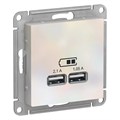 ATLASDESIGN USB РОЗЕТКА A+A, 5В/2,1А, 2х5В/1,05А, механизм, ЖЕМЧУГ ATN000433 - фото 1240