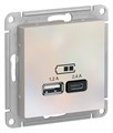 ATLASDESIGN USB РОЗЕТКА А+С, 5В/2,4А, 2х5В/1,2А, механизм, ЖЕМЧУГ ATN000439 - фото 1254