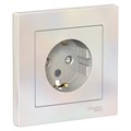 ATLASDESIGN РОЗЕТКА с заземлением со шторками, 16А, в сборе, ЖЕМЧУГ ATN000444 - фото 1288