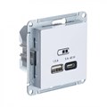 ATLASDESIGN USB РОЗЕТКА A + тип-C 45Вт высокоскор.заряд. QC, PD, механизм, БЕЛЫЙ ATN000129 - фото 135