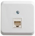 ЭТЮД О/У РОЗЕТКА компьютерная RJ45, кат.5е, БЕЛЫЙ KOMA-001B - фото 13673